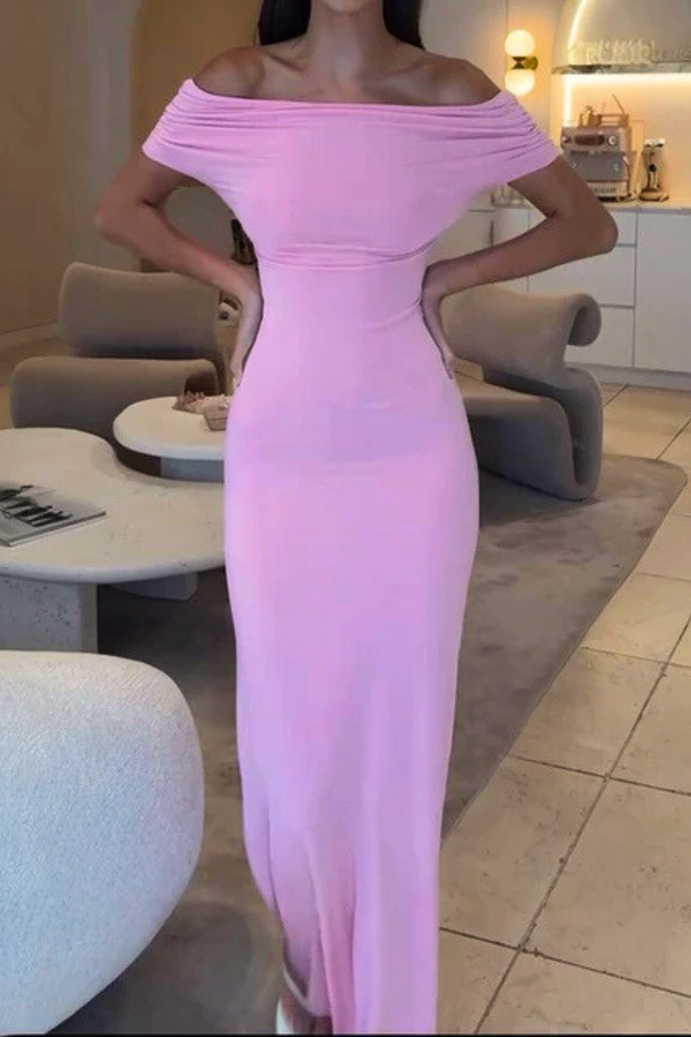 HERLENE - ONE-SHOULDER BODY-HUGGING DRESS