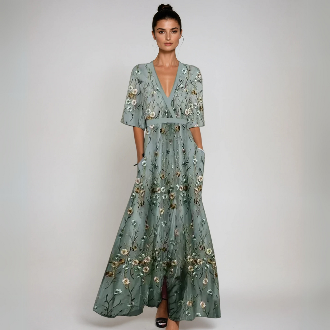Jamie | Elegant Maxi Dress Floral Pattern