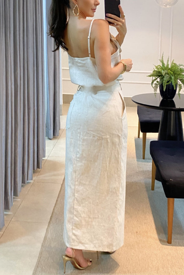 JANIA - TRENDY SIDE-SLIT FULL-LENGTH DRESS