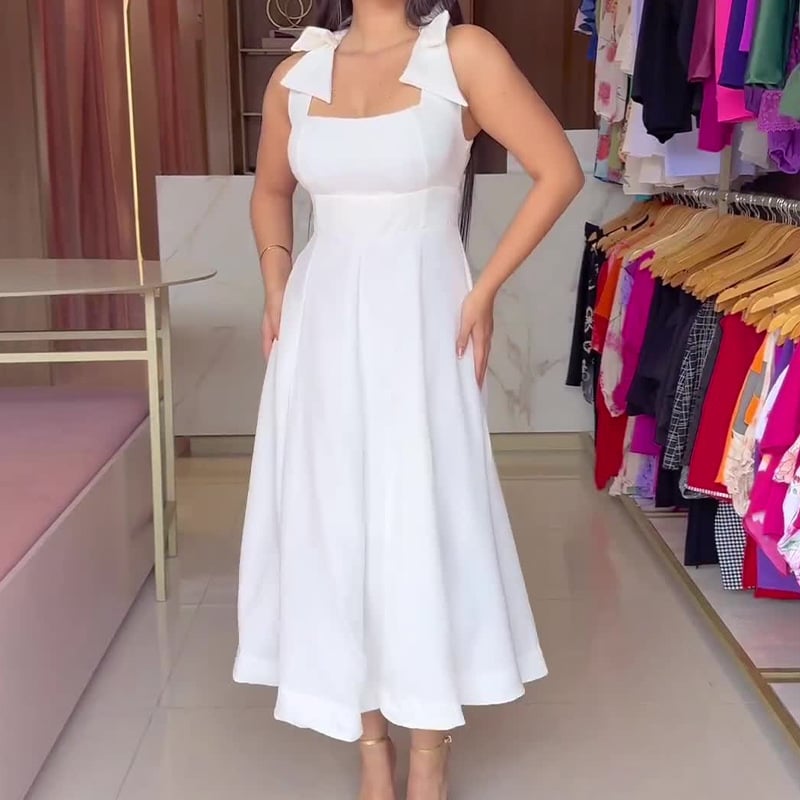 KENDALL - ELEGANT BOW BACKLESS DRESS