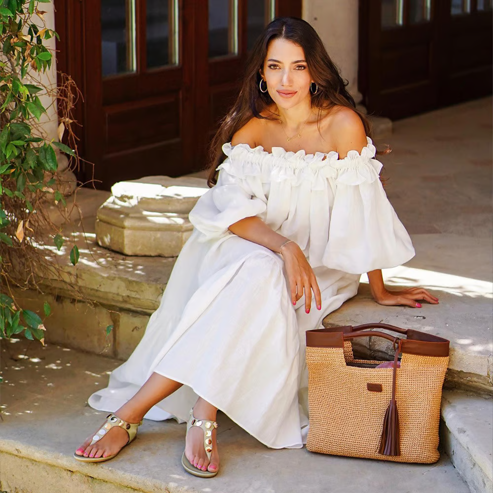 Gracie - Off Shoulder Puff Sleeve Maxi Dress