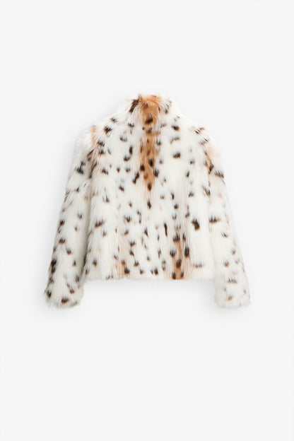 ANNALISE - WILD LEOPARD FAUX FUR JACKET