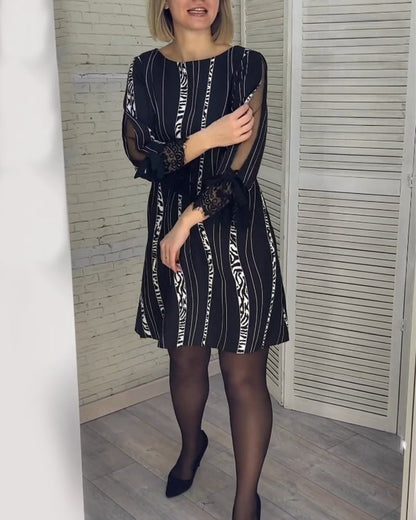 BLAKELY - MID-LENGTH STRIPED SUMMER CASUAL DRESS