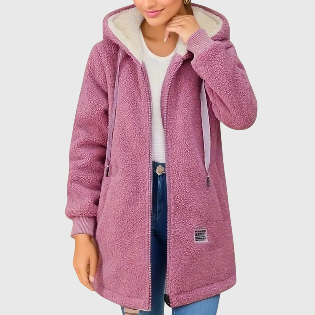ANJIE - LUSH FLEECE MID-LENGTH JACKET