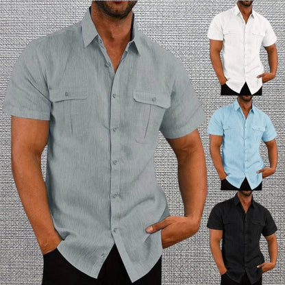 DARREN- BUTTON-UP POLO WITH DUAL POCKETS