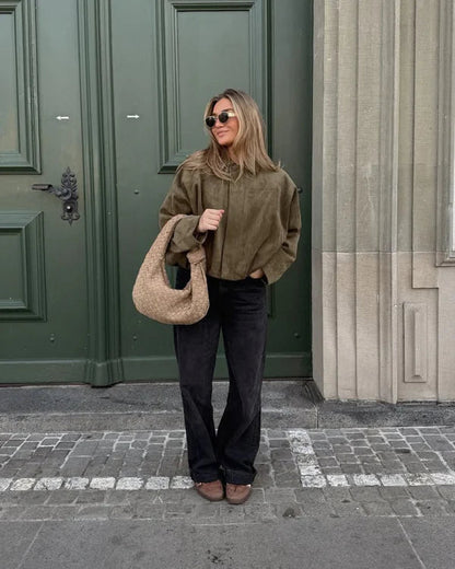 ADA - FAUX SUEDE  BOMBER JACKET