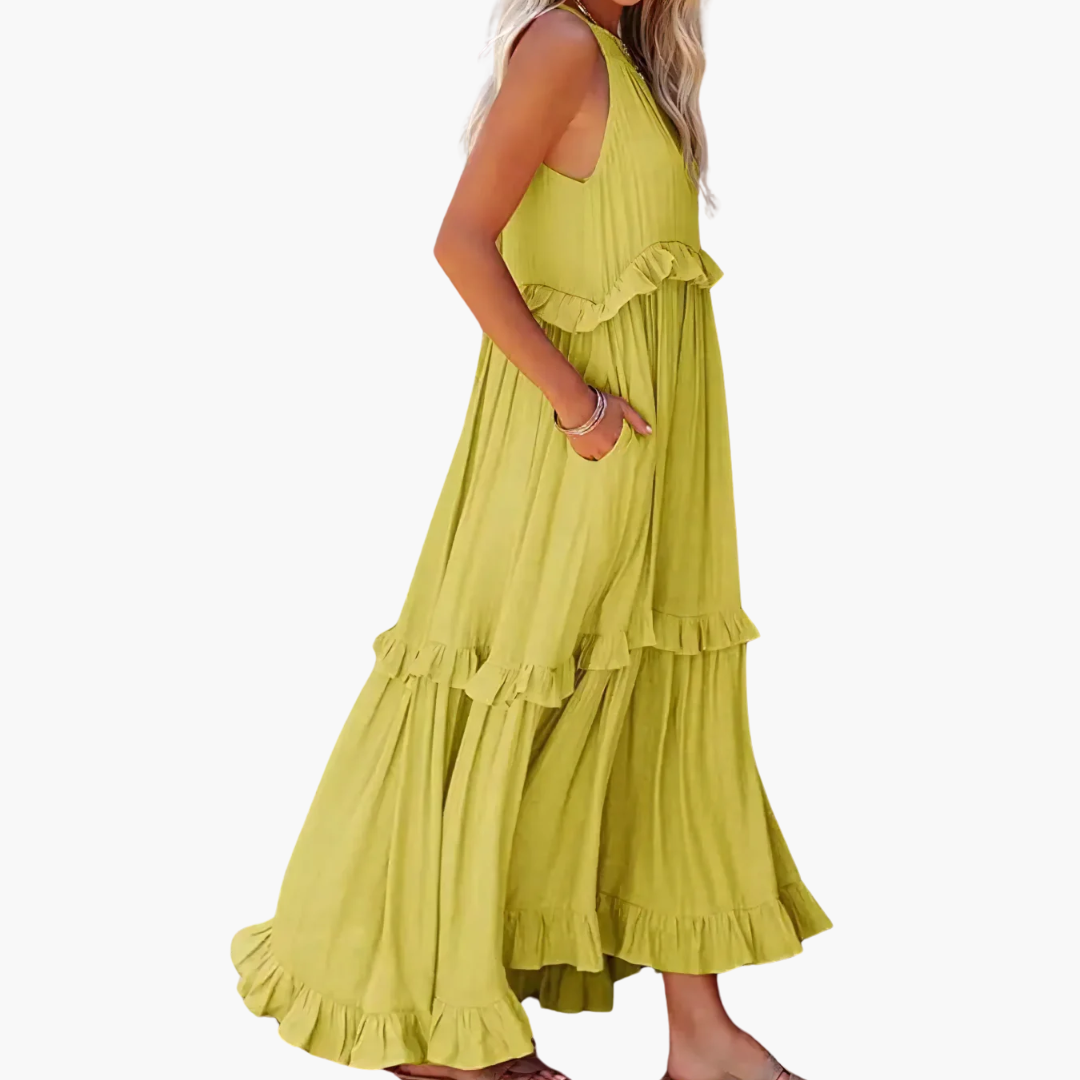 DIVINA - LIGHT RUFFLE STYLE DRESS