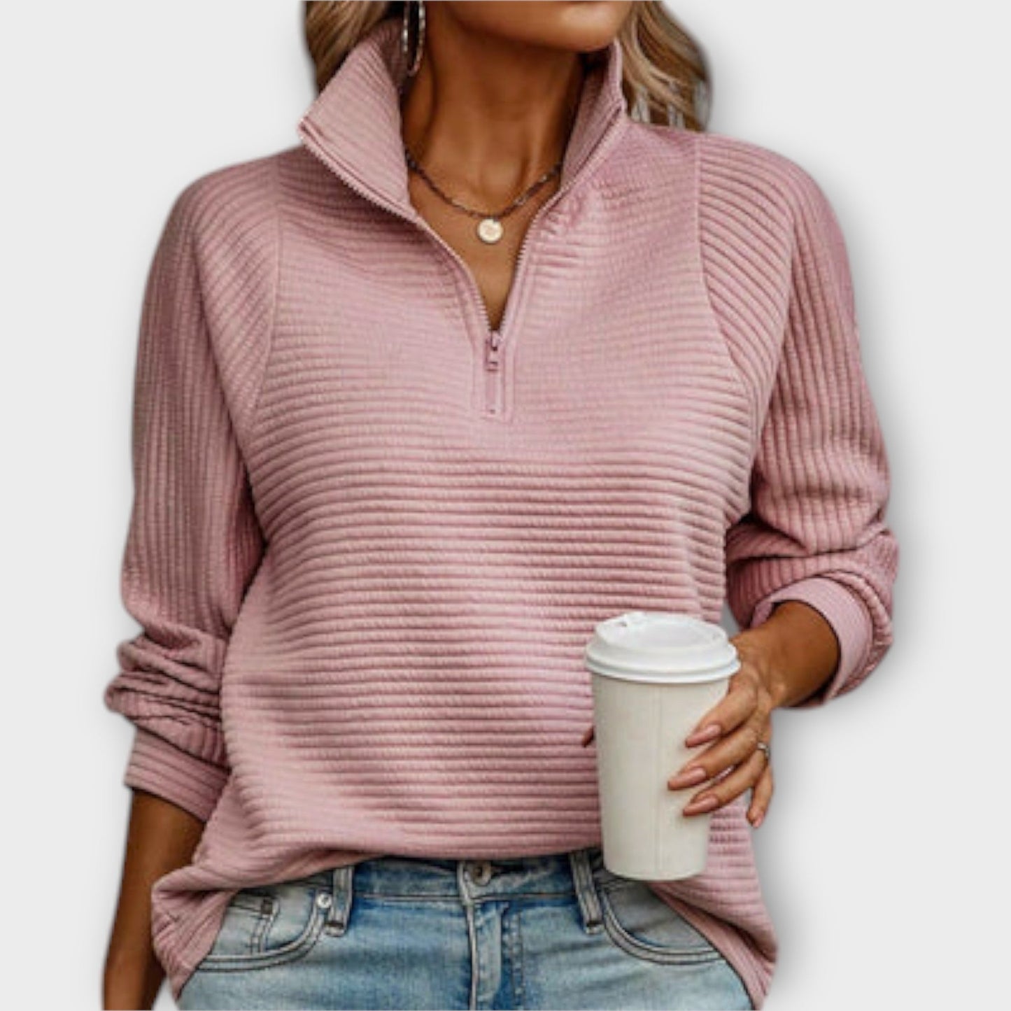 PHYLLIS - QUARTER-ZIP SWEATER