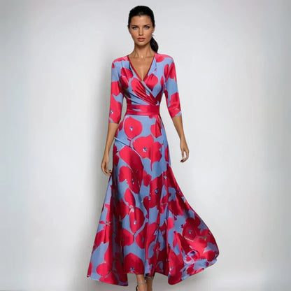 EMILIA - CHIC BLOOM WRAP DRESS