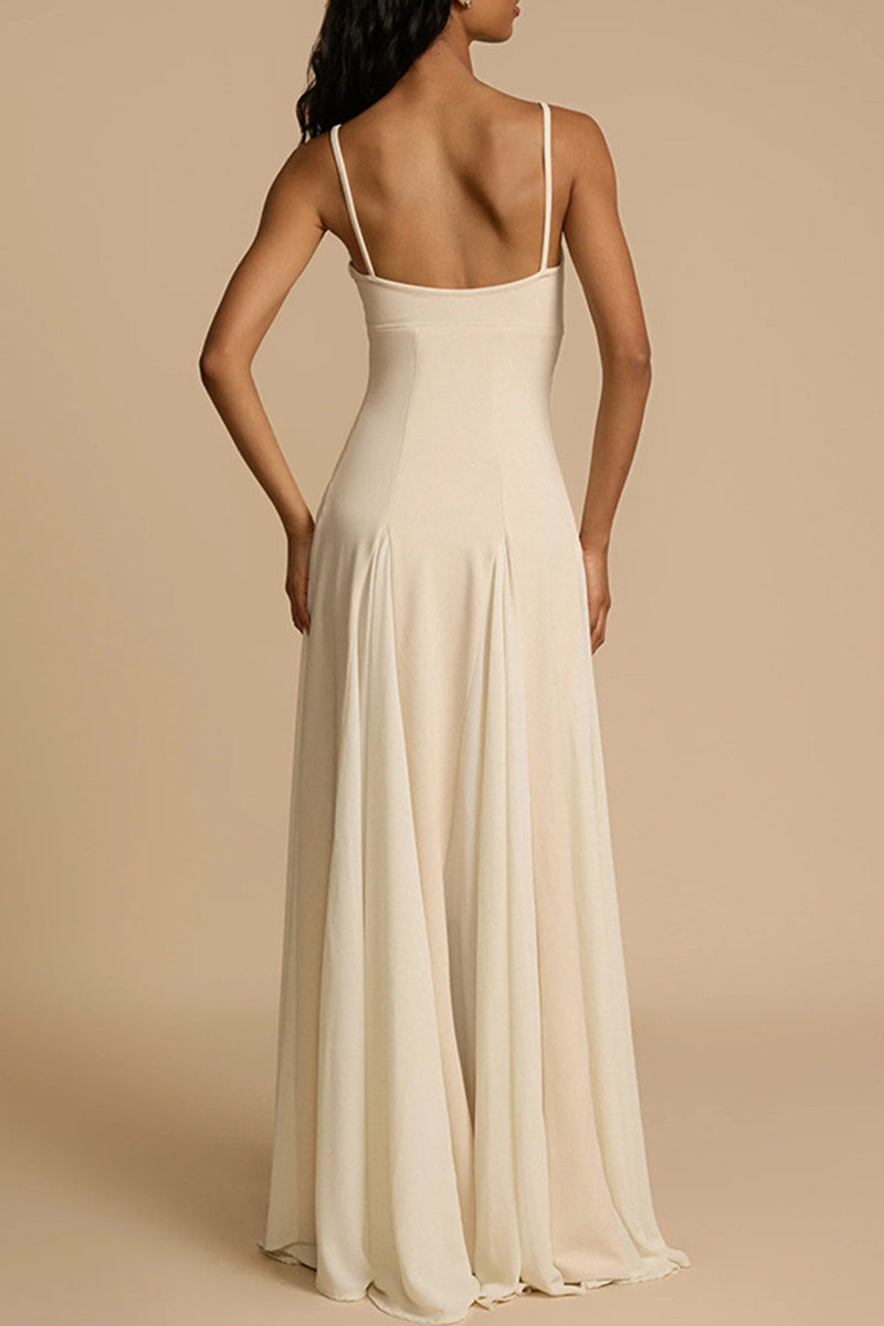 JAMMY - CHIC SOLID V-NECK SLIP DRESS