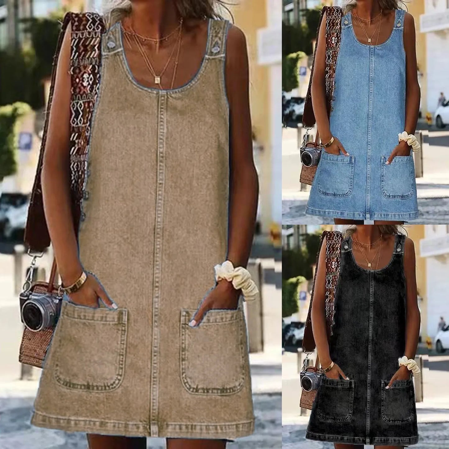 TIA - DENIM BODYCON MINI DRESS