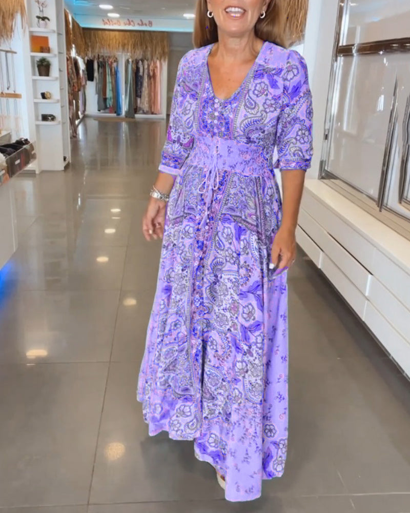 CHERA - ELEGANT HOLIDAY V-NECK DRESS