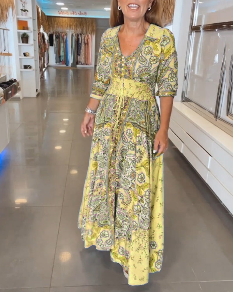 CHERA - ELEGANT HOLIDAY V-NECK DRESS