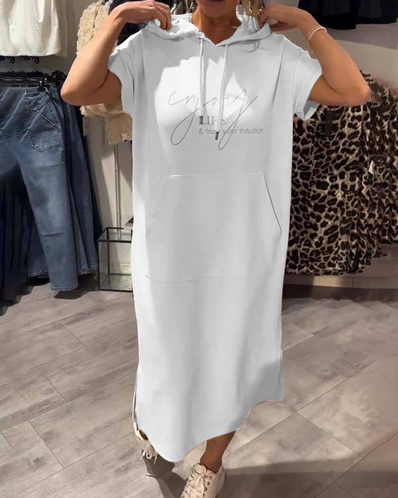 CECILLE - RELAXED HOODED LOUNGE DRESS