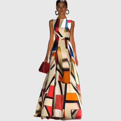 RICZEL - MULTI COLOR PRINT MAXI DRESS