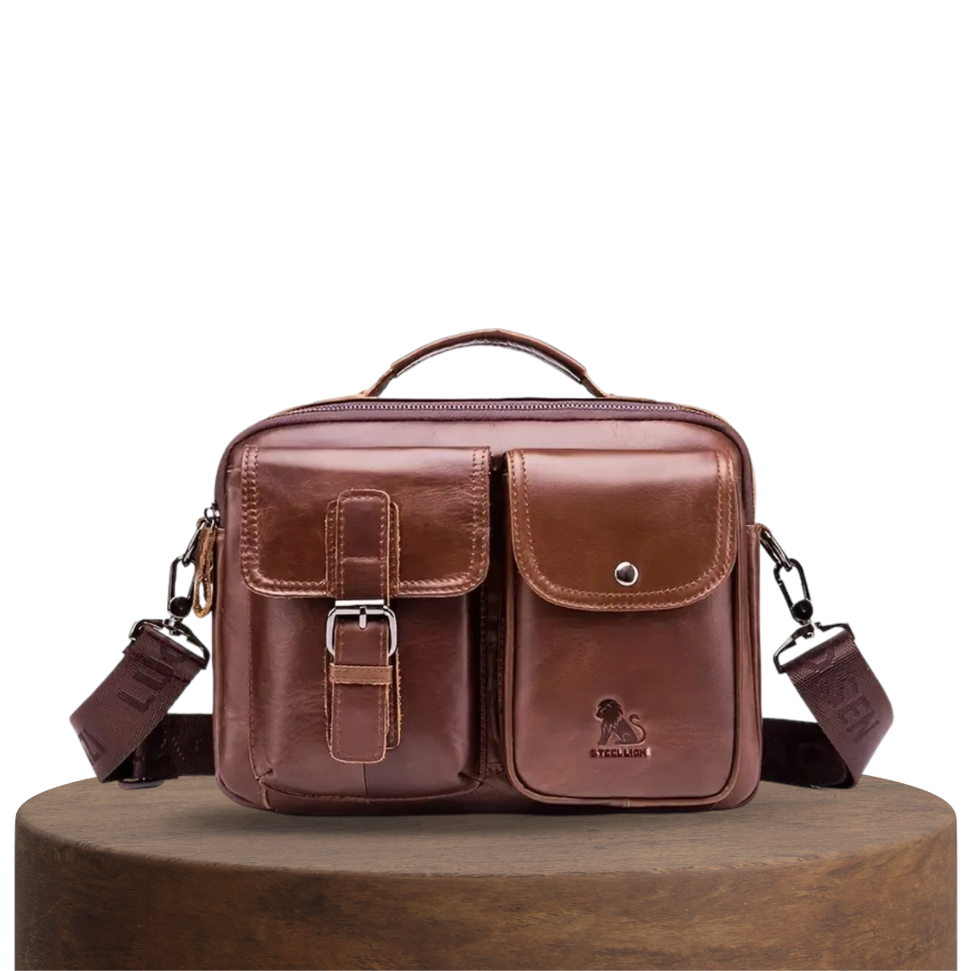 Grady | Classic Leather Shoulder Bag with Vintage Buckle Detail