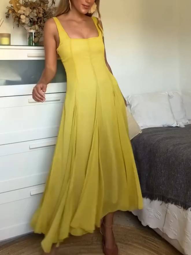 STORI - SQUARE NECK STRAPPY MAXI DRESS FOR EVENTS