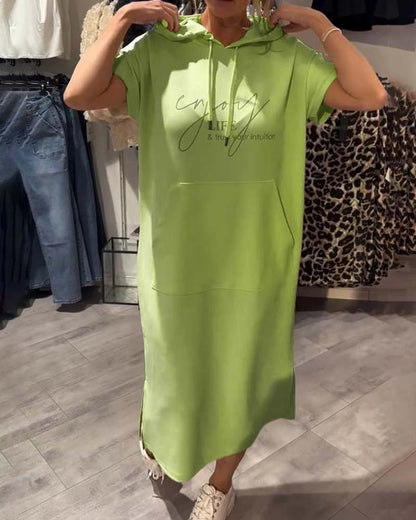 CECILLE - RELAXED HOODED LOUNGE DRESS