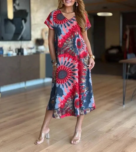 EALA - ETHNIC TIE-DYE BEACH DRESS
