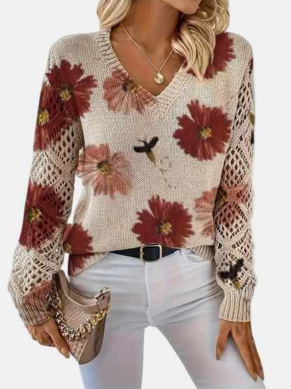 YASMIN - LOVELY BLOSSOM KNIT SWEATER