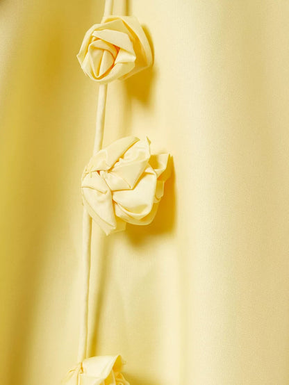 CALLIE - BACKLESS ROSE CHARM DRESS