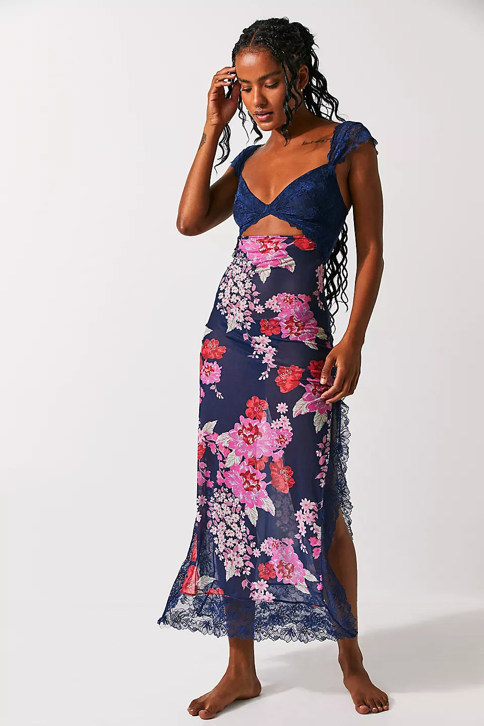 BERNICE - STUNNING FLORAL MAXI SLIP DRESS