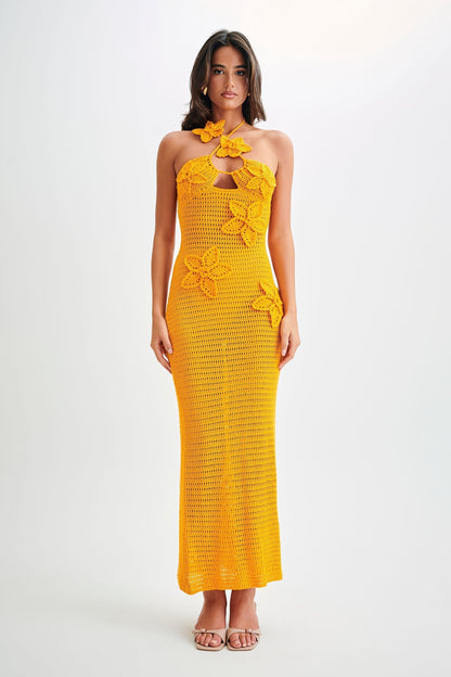 BELLEZA - FLOWING SILHOUETTE CROCHET MAXI DRESS