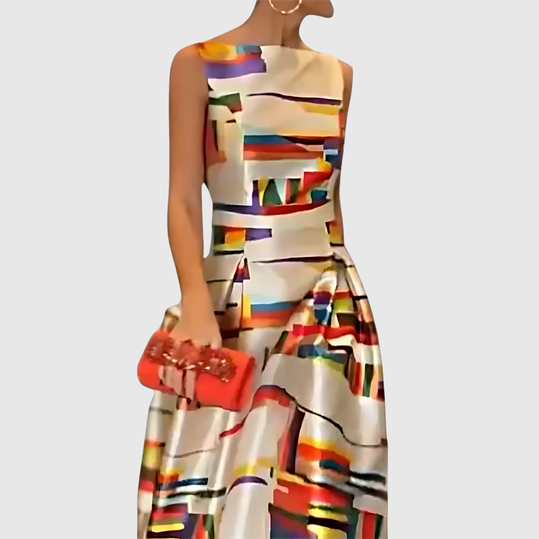 RICZEL - MULTI COLOR PRINT MAXI DRESS