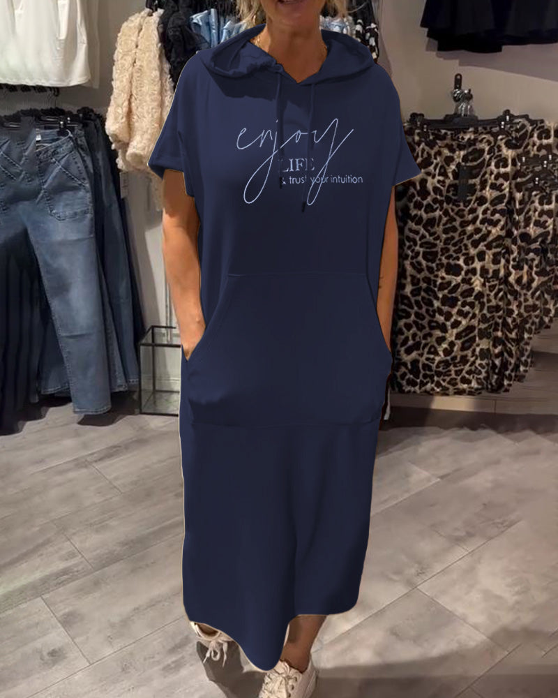 CECILLE - RELAXED HOODED LOUNGE DRESS