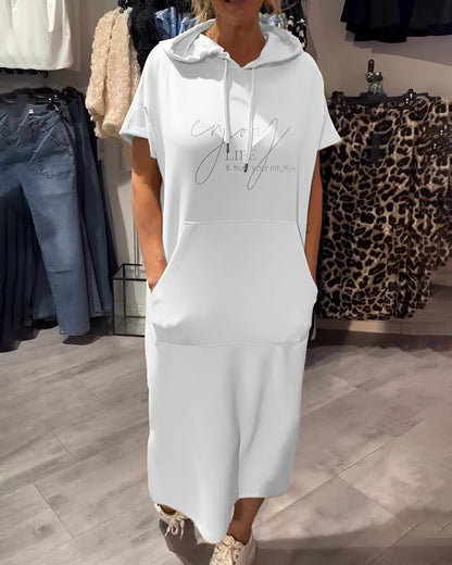 CECILLE - RELAXED HOODED LOUNGE DRESS