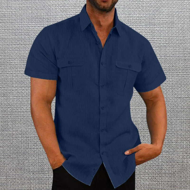 DARREN- BUTTON-UP POLO WITH DUAL POCKETS