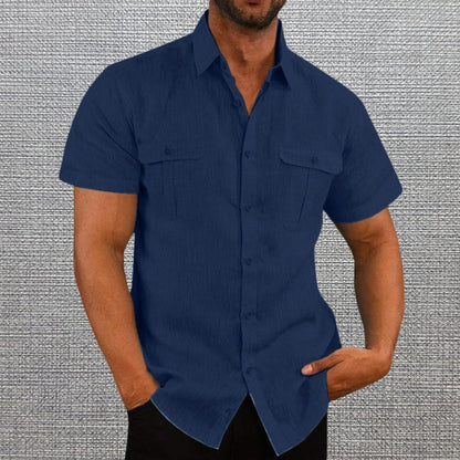 DARREN- BUTTON-UP POLO WITH DUAL POCKETS