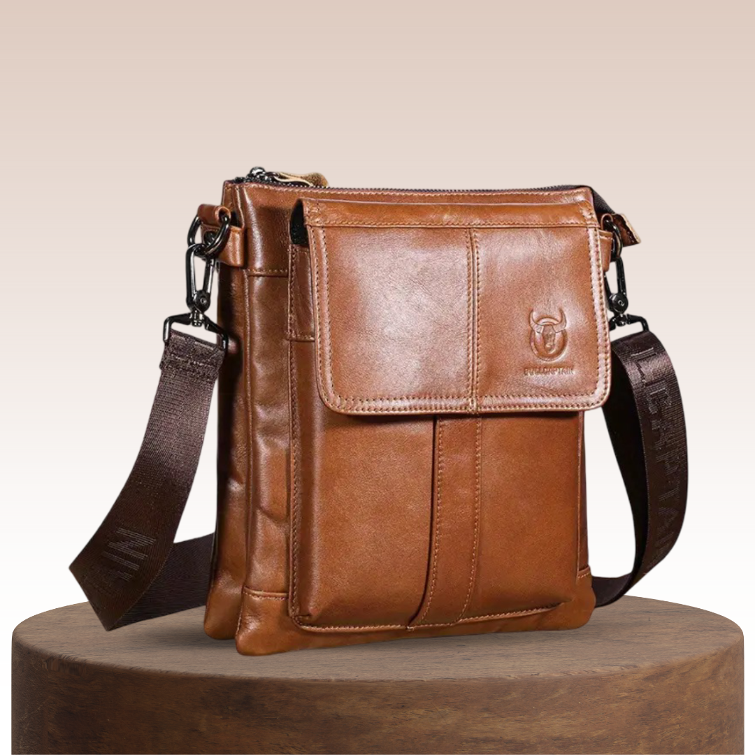 Colton | Slim Leather Crossbody with Flap Pocket Design