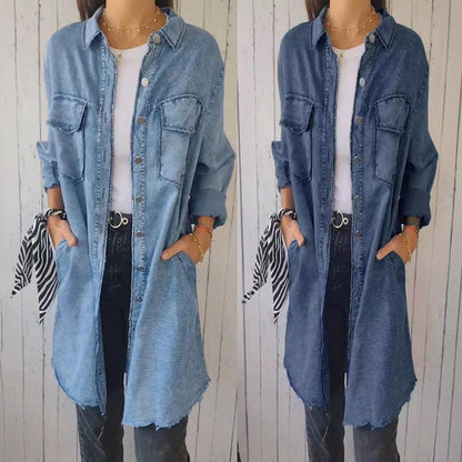 SHAVONNE -  SHIRT DENIM WITH LAPEL JACKET