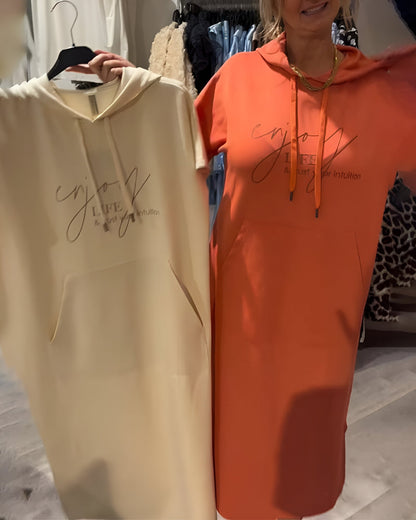 CECILLE - RELAXED HOODED LOUNGE DRESS