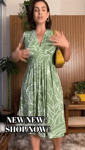 SLOANE - SLEEVELESS V-NECK FIT-AND-FLARE DRESS