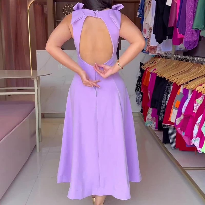 KENDALL - ELEGANT BOW BACKLESS DRESS