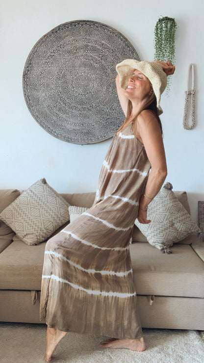 CLARITA - SUMMER SHORELINE BEIGE DRESS