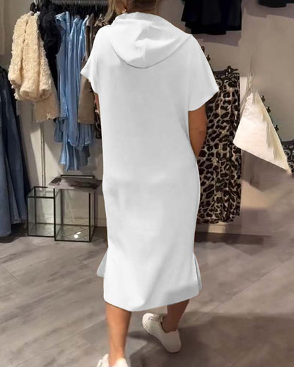 CECILLE - RELAXED HOODED LOUNGE DRESS