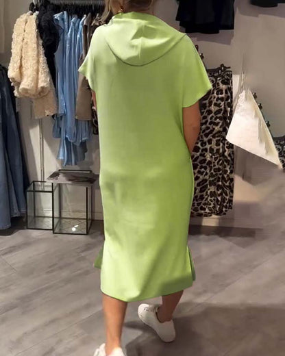 CECILLE - RELAXED HOODED LOUNGE DRESS