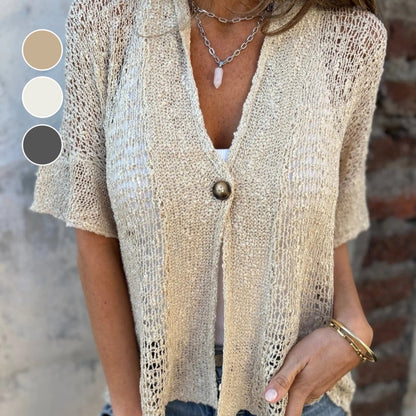 MAISIE - OPEN-WEAVE KNIT CARDIGAN