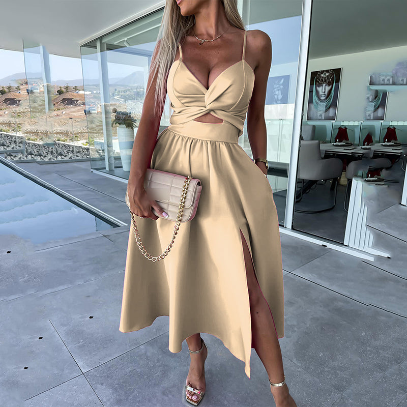 SUGAR - SLEEVELESS HIGH SLIT MAXI DRESS