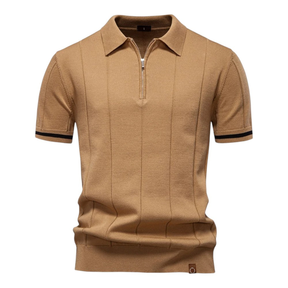EROSS - MODERN TEXTURED ZIP POLO