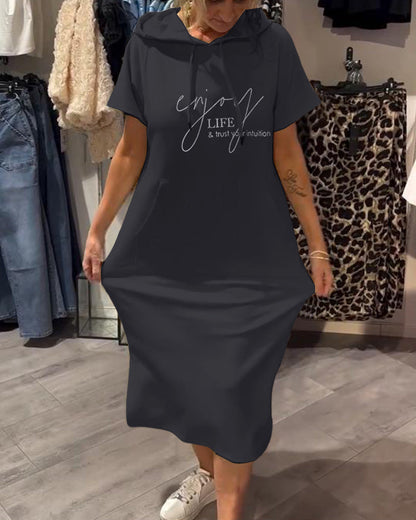 CECILLE - RELAXED HOODED LOUNGE DRESS