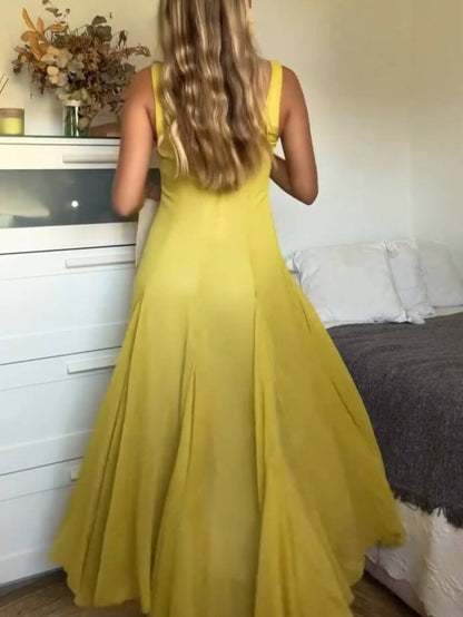 STORI - SQUARE NECK STRAPPY MAXI DRESS FOR EVENTS