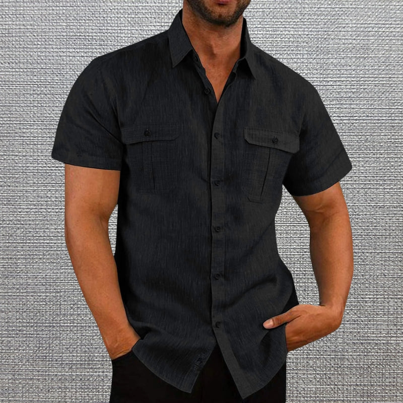 DARREN- BUTTON-UP POLO WITH DUAL POCKETS
