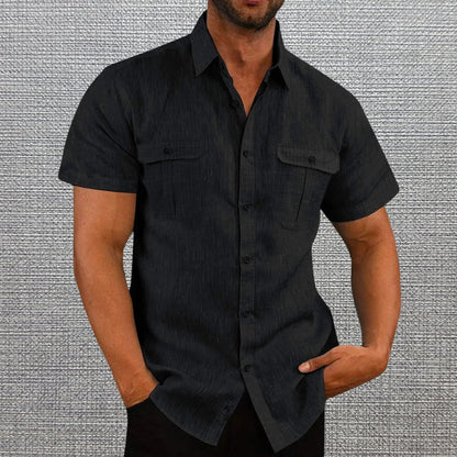 DARREN- BUTTON-UP POLO WITH DUAL POCKETS