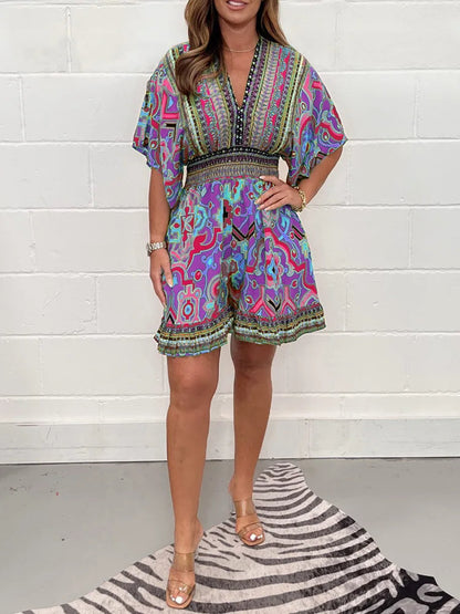 CHARLEIGH - PLUS SIZE PLAYSUIT IN VINTAGE STYLE