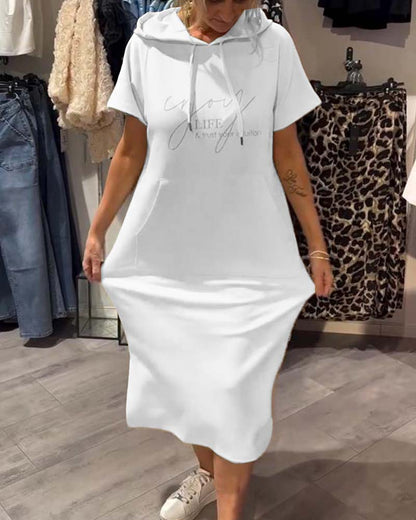 CECILLE - RELAXED HOODED LOUNGE DRESS