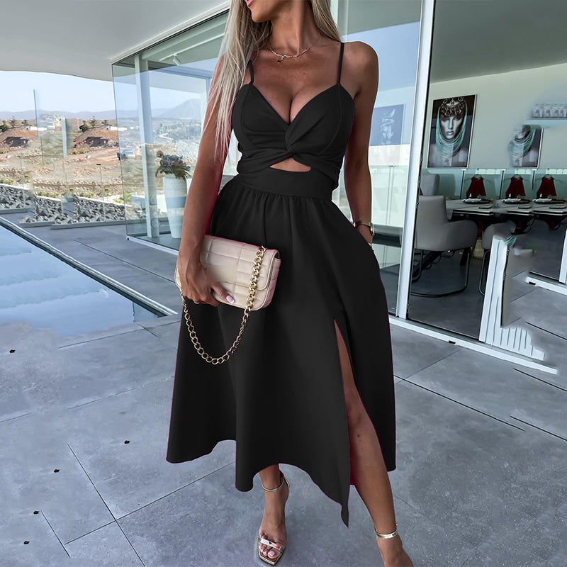 SUGAR - SLEEVELESS HIGH SLIT MAXI DRESS